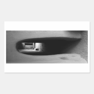 Adobe Doorway Architecture Black & White Photo Rectangular Sticker
