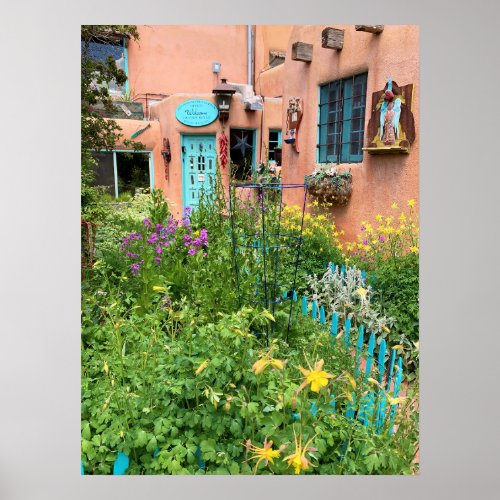 Adobe house Garden New Mexico Photo Poster