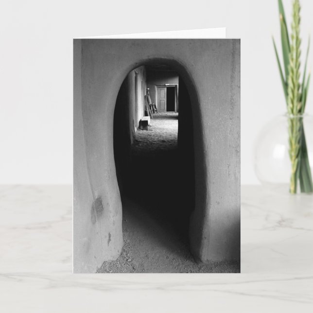 Adobe Passageway Black & White Photo Blank Card (Front)