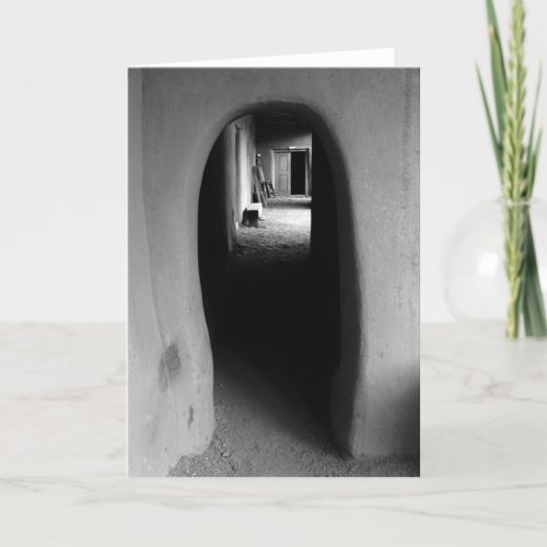 Adobe Passageway Black  White Photo Blank Card