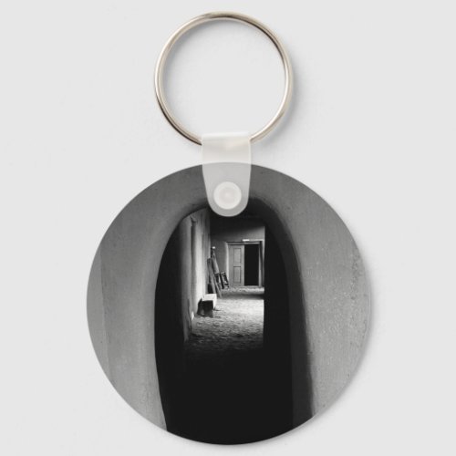 Adobe Passageway Black  White photo Keychain