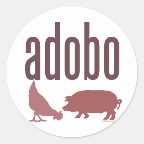 Adobo Chicken  Pork Classic Round Sticker