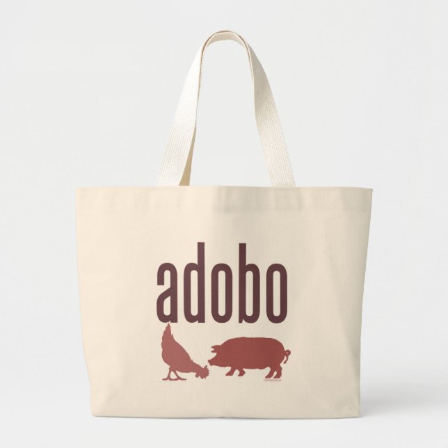 Adobo: Chicken & Pork Large Tote Bag (Front)