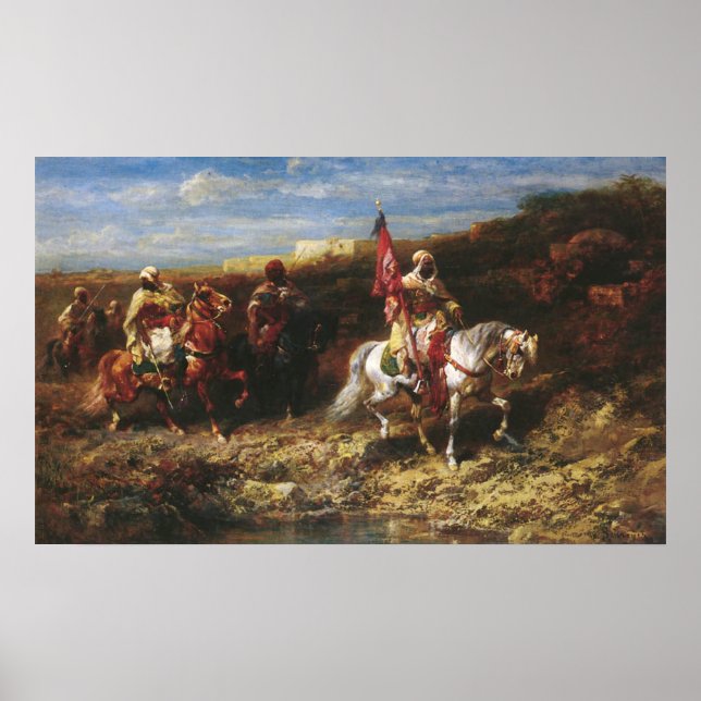 Adolf Schreyer Arab Horseman In A Landscape Poster (Front)