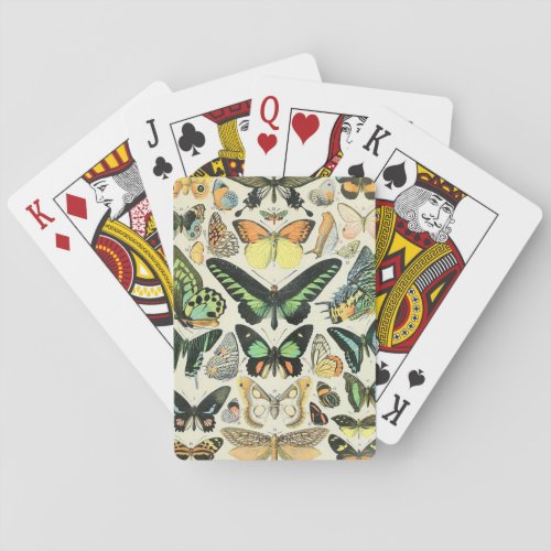 Adolphe Millot butterflies B Playing Cards