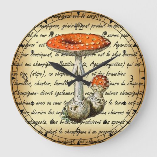 Adolphe Millot  Champignons_pour tous_fixed    Large Clock