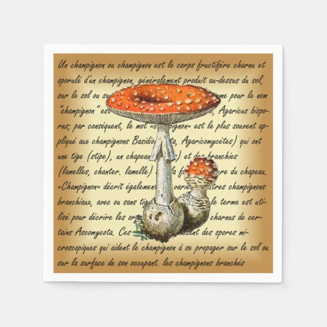 Adolphe Millot ~ Champignons-pour tous-fixed ~  Napkins (Front)