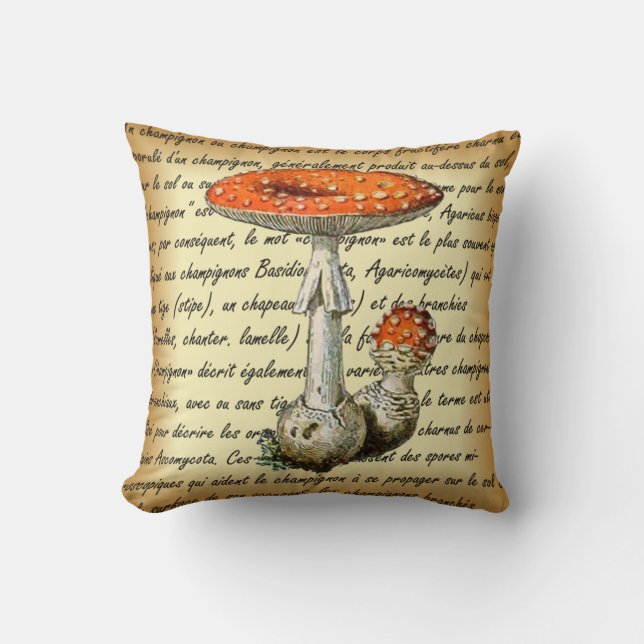 Adolphe Millot ~ Champignons-pour tous-fixed ~   Throw Pillow (Front)