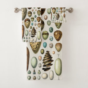 Adolphe Millot Dark Academia Vintage Bird Egg Art Bath Towel Set