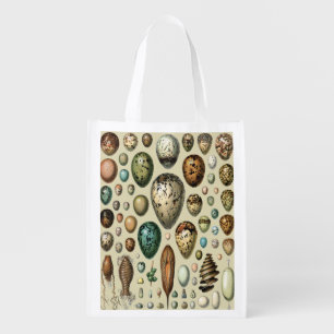 Adolphe Millot Dark Academia Vintage Bird Egg Art Grocery Bag