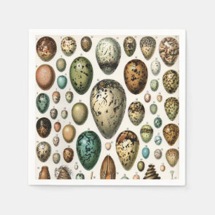 Adolphe Millot Dark Academia Vintage Bird Egg Art Napkins