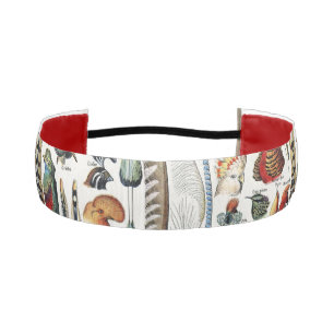 Adolphe Millot Dark Academia Vintage Bird Feather Athletic Headband