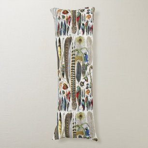 Adolphe Millot Dark Academia Vintage Bird Feather Body Pillow