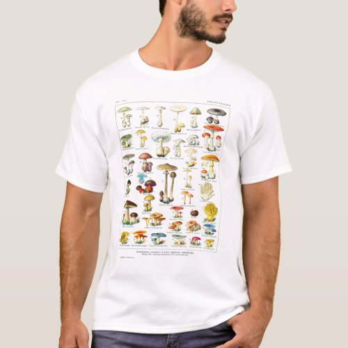 Adolphe Millot Mushroom Larousse _ French poster T_Shirt