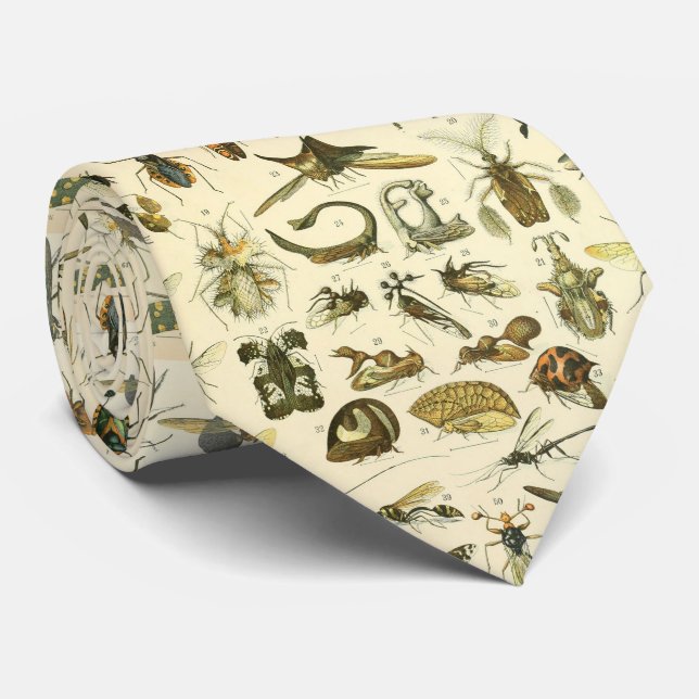 Adolphe Millot original - insects  Neck Tie (Rolled)