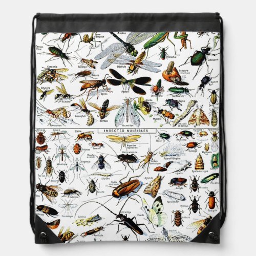 Adolphe Millots Insectes Drawstring Bag