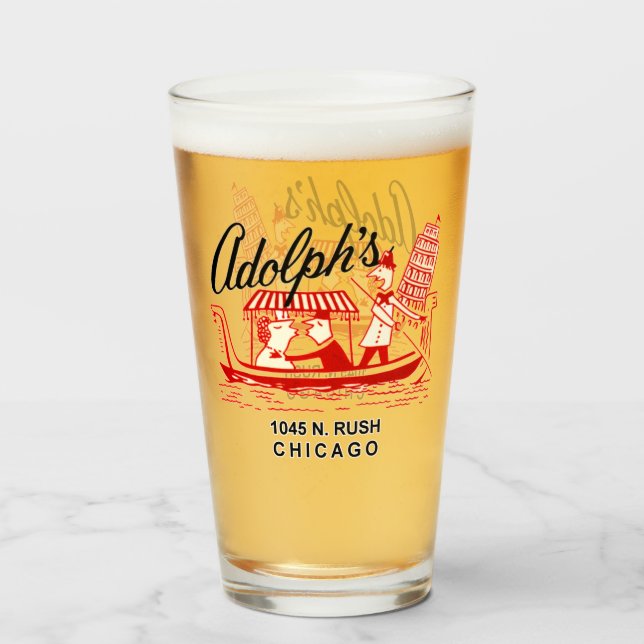 Adolph's Restaurant, 1045 N. Rush St. Chicago Glass (Front Filled)