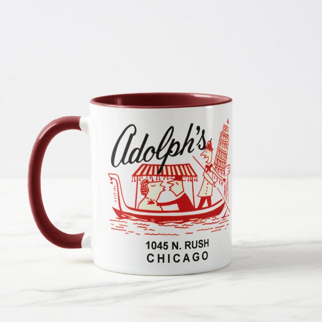 Adolph's Restaurant, 1045 N. Rush St. Chicago Mug (Left)