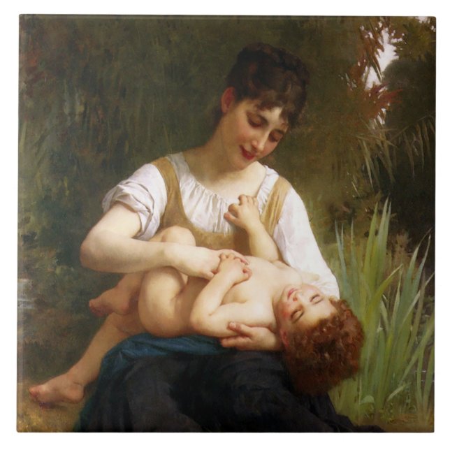 Adolphus Child And Teen by William Bouguereau Ceramic Tile (Front)