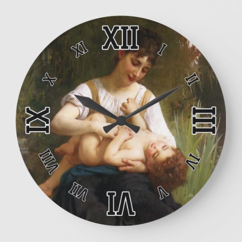 Adolphus Child And Teen by William Bouguereau Large Clock