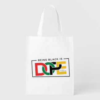 ADOM "Being Black Is Dope" V-Neck Tee Grocery Bag