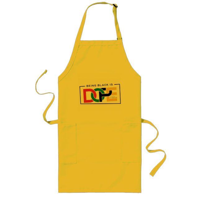 ADOM "Being Black Is Dope" V-Neck Tee Long Apron (Front)