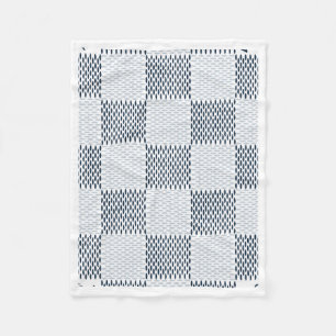 ADOM Blue Checkerboard Weave Blanket