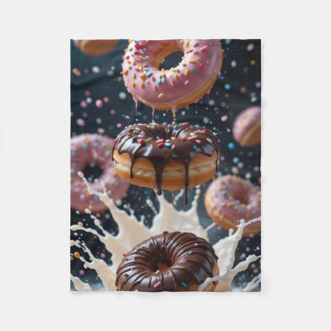 ADOM Floating Donuts Milk Splash Blanket (Front)