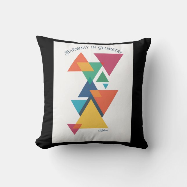 ADOM Geometric Art Long-Sleeve Tee Throw Pillow (Front)