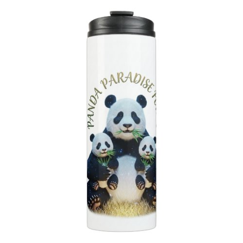 ADOM "Panda Paradise Found" Women's V-Neck Tee Thermal Tumbler