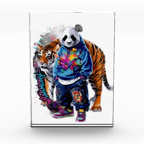 ADOM Premium Artistic Panda & Tiger Graphic Notebo Acrylic Award