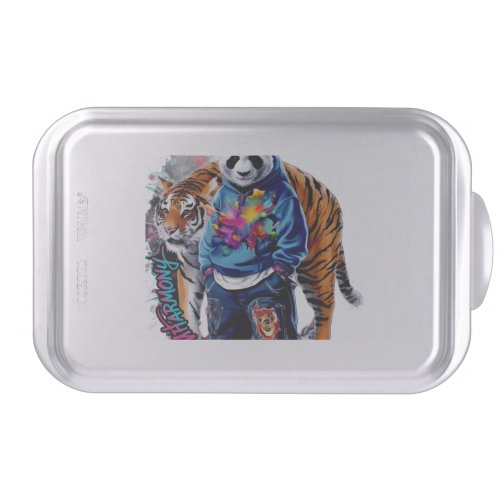 ADOM Premium Artistic Panda & Tiger Graphic Notebo Cake Pan