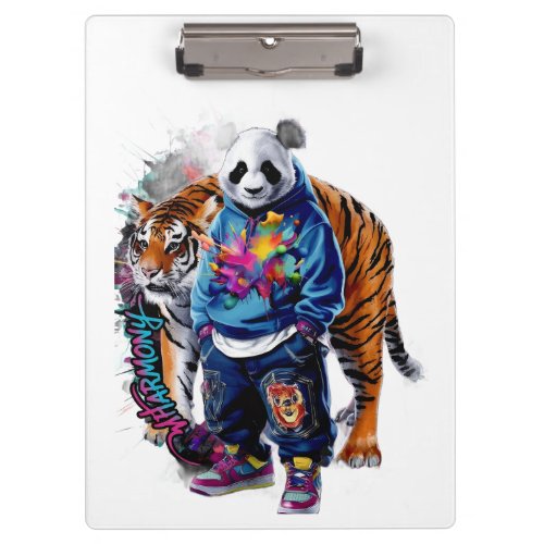 ADOM Premium Artistic Panda & Tiger Graphic Notebo Clipboard
