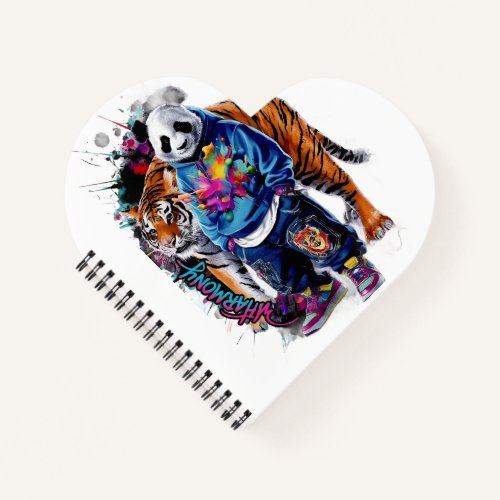 ADOM Premium Artistic Panda & Tiger Graphic Notebo Notebook