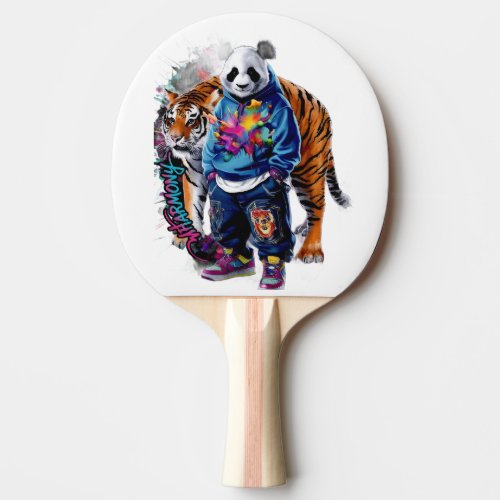 ADOM Premium Artistic Panda & Tiger Graphic Notebo Ping Pong Paddle