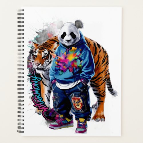 ADOM Premium Artistic Panda & Tiger Graphic Notebo Planner