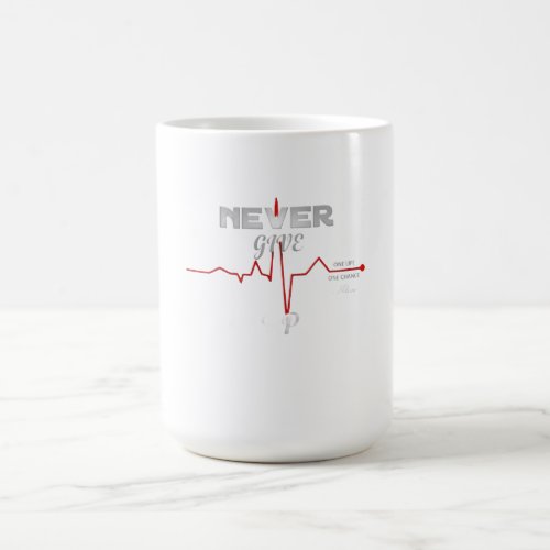 ADOM Premium "Never Give Up" Graphic Women's Long Coffee Mug