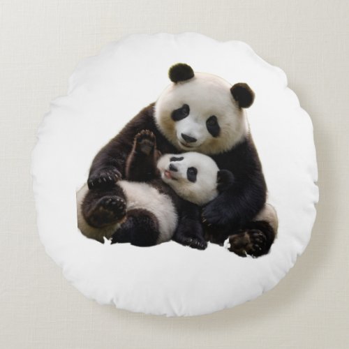 ADOM Premium Panda Bear Nursery Throw Blanket Round Pillow