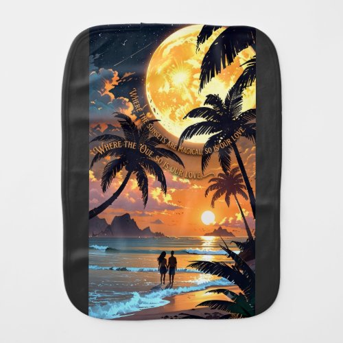 ADOM Premium Tropical Sunset Graphic Women's Tee Baby Burp Cloth