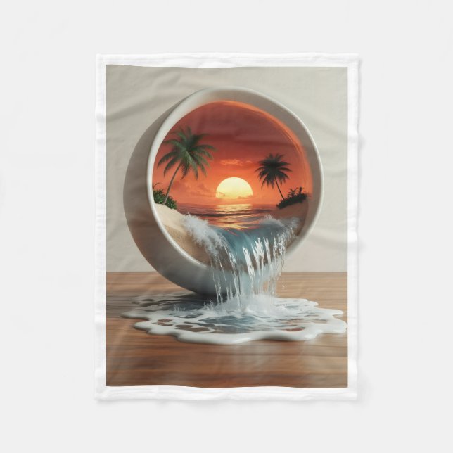 ADOM Sunset Beach Circular View Blanket (Front)
