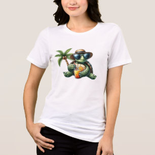ADOM "Tropical Turtle" Women's Graphic T-Shirt Tri-Blend Shirt