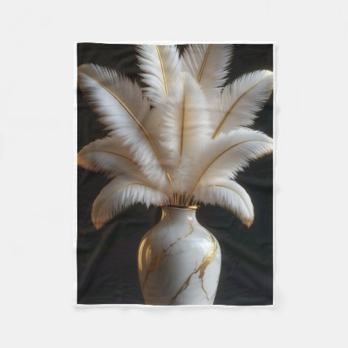 ADOM White Feather Luxury Vase Blanket
