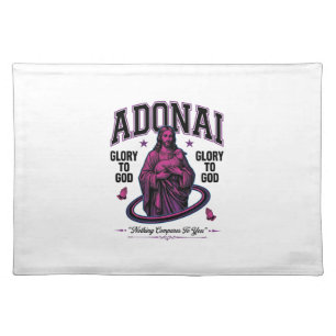 Adonai Glory to God Vintage Christian Vector Desig Cloth Placemat