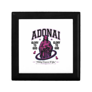 Adonai Glory to God Vintage Christian Vector Desig Gift Box