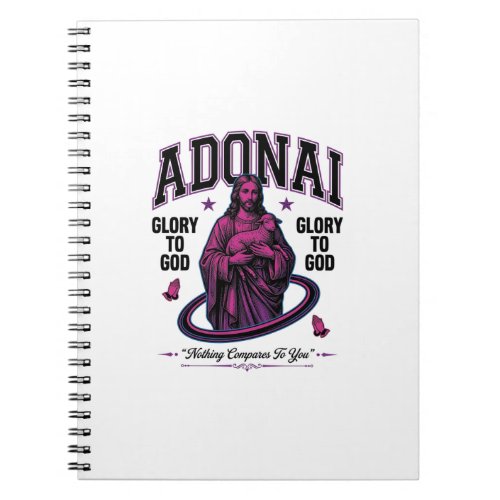 Adonai Glory to God Vintage Christian Vector Desig Notebook