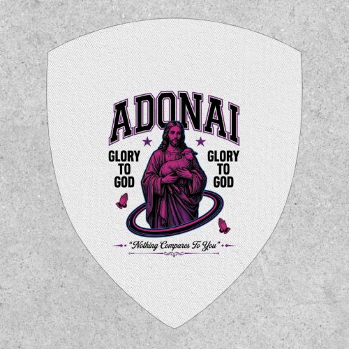 Adonai Glory to God Vintage Christian Vector Desig Patch
