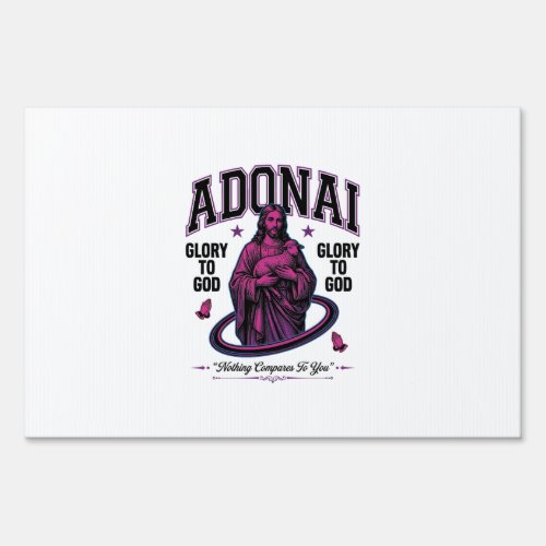 Adonai Glory to God Vintage Christian Vector Desig Sign