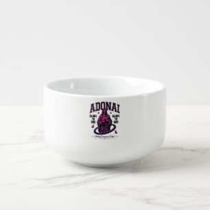 Adonai Glory to God Vintage Christian Vector Desig Soup Mug