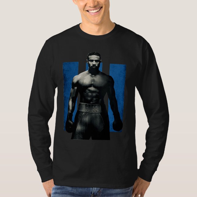 Adonis Creed pose faced forward on III blue T-Shirt (Front)