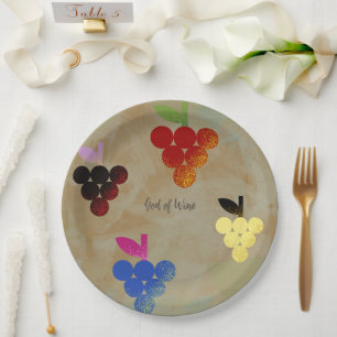 Adonis God of Wine Paper Plates